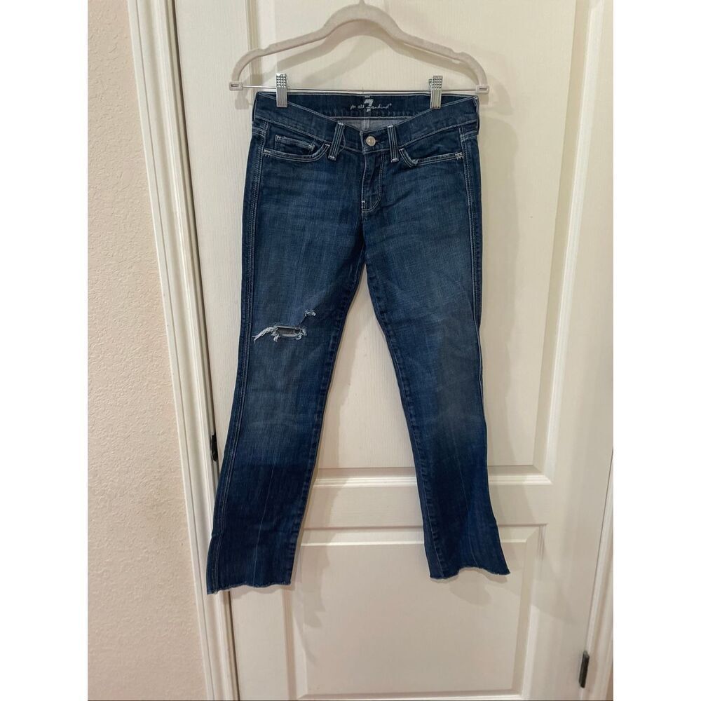 7 for All Mankind Colette Embroidered Back Pocket Jeans Size 26
